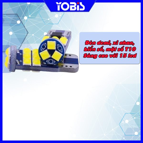 Led T10 15LED canbus đèn nội thất ô tô, đèn biển số, đèn vòm, đèn xi nhan - Ảnh 3