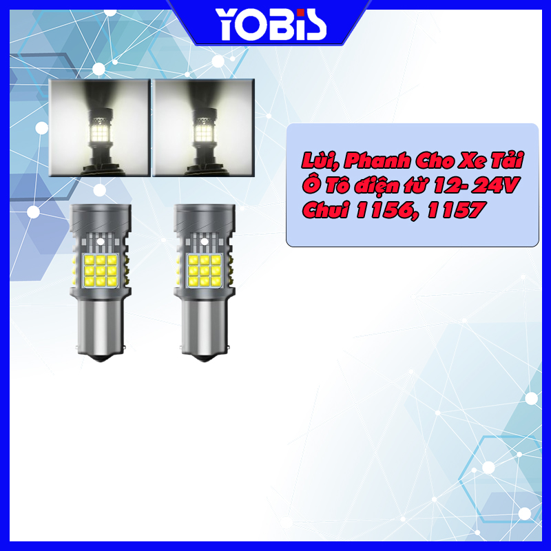 (12 - 24V) - 1 Bộ ( 2 Bóng) - Led Phanh Chui 1157, Lùi Chui 1156 Không Nháy Sáng Cao Điện Từ 12- 24V - Ảnh 3