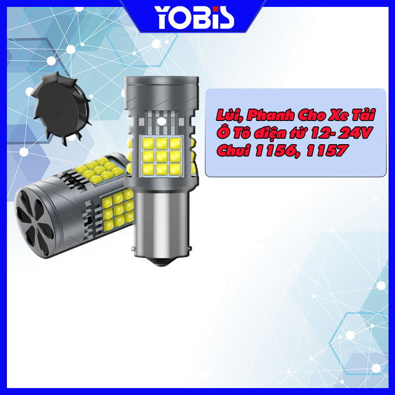 (12 - 24V) - 1 Bộ ( 2 Bóng) - Led Phanh Chui 1157, Lùi Chui 1156 Không Nháy Sáng Cao Điện Từ 12- 24V